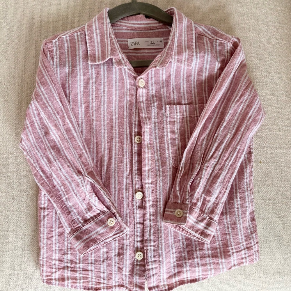 Zara Striped Linen Blend Shirt